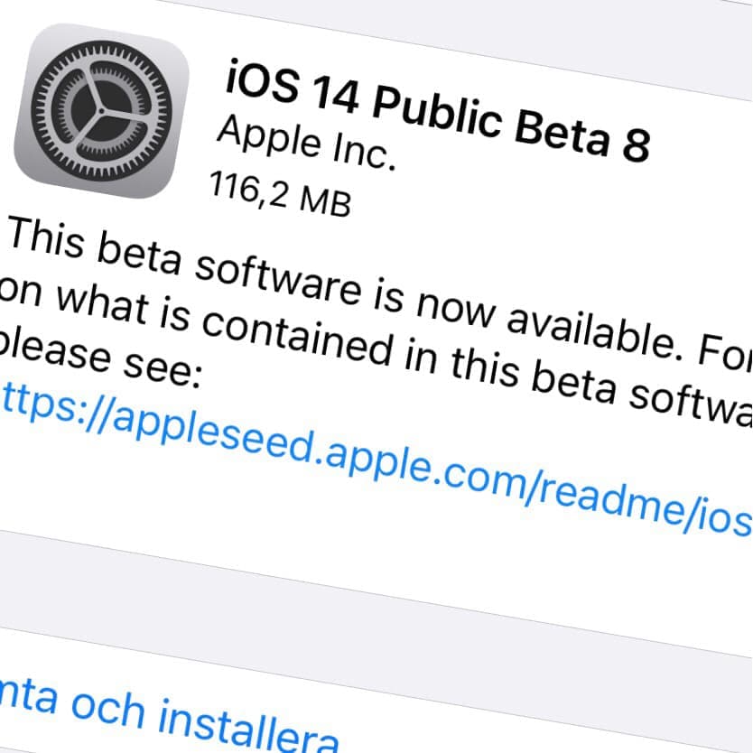 Apple har släppt iOS 14 Public Beta 8