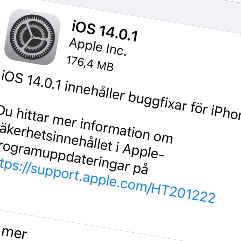 Apple har släppt iOS 14.0.1