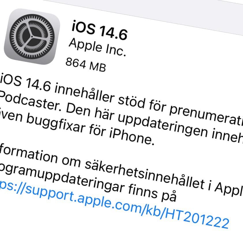 Apple har släppt iOS 14.6