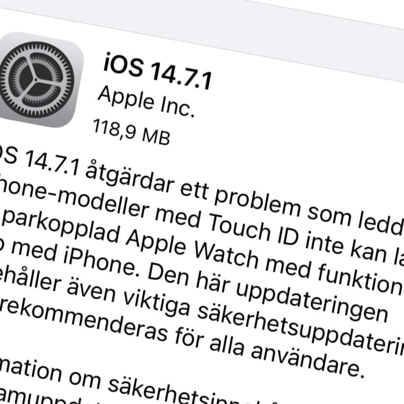 Apple har släppt iOS 14.7.1