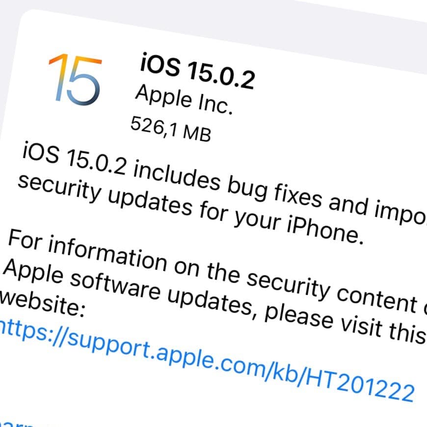 Apple har släppt iOS 15.0.2