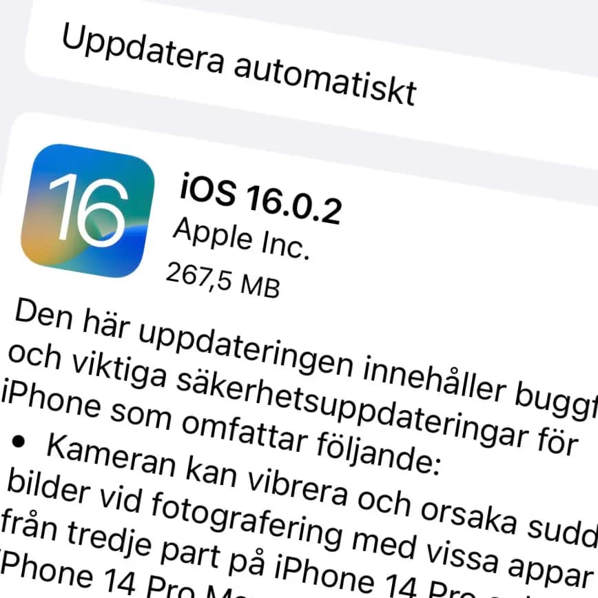 Apple har släppt iOS 16.0.2