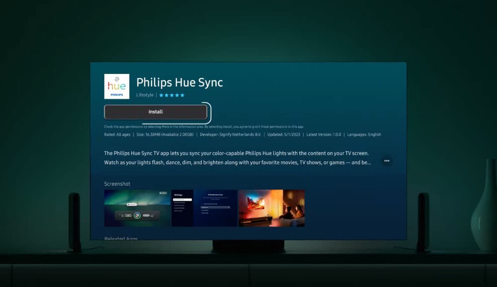 Philips Hue lanserar surroundbelysning till Samsungs TV-apparater