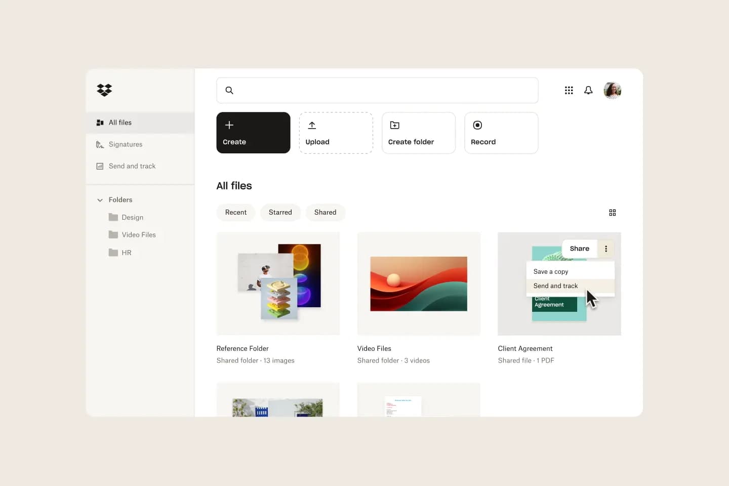 Dropbox får ny design på webben