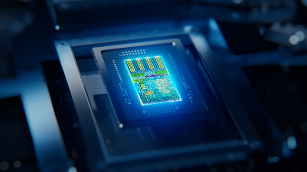 Närbild på Nvidia RTX Spark-kretsen som används i Microsoft Surface Laptop Ultra.