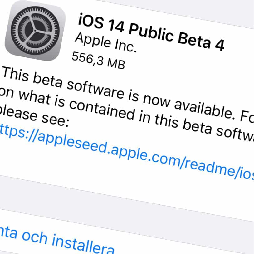 Apple har släppt iOS 14 Public Beta 4
