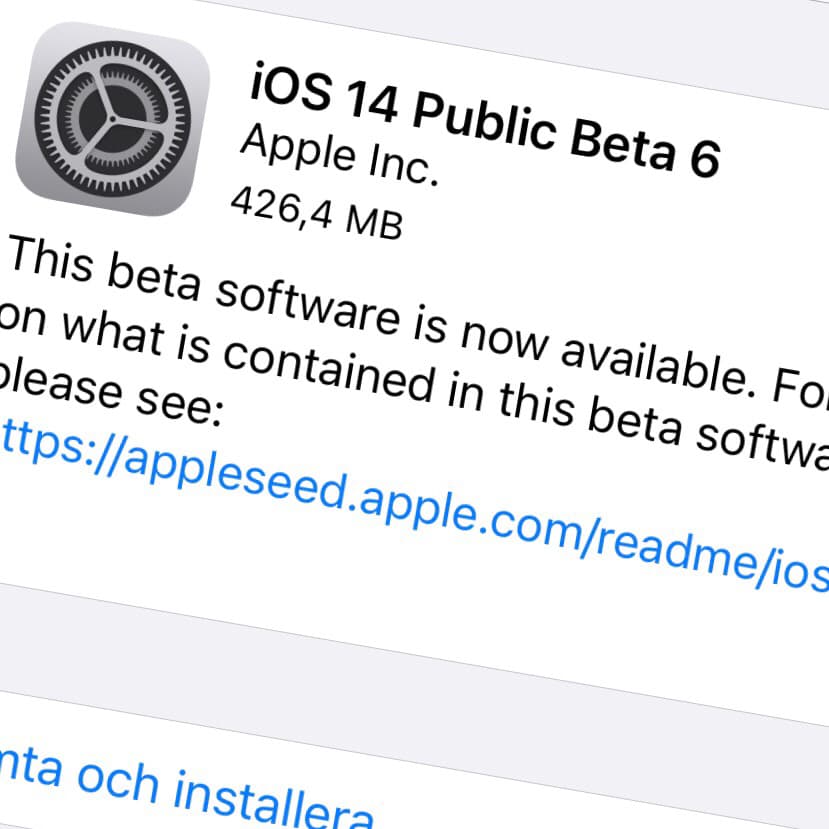 Apple har släppt iOS 14 Public Beta 6