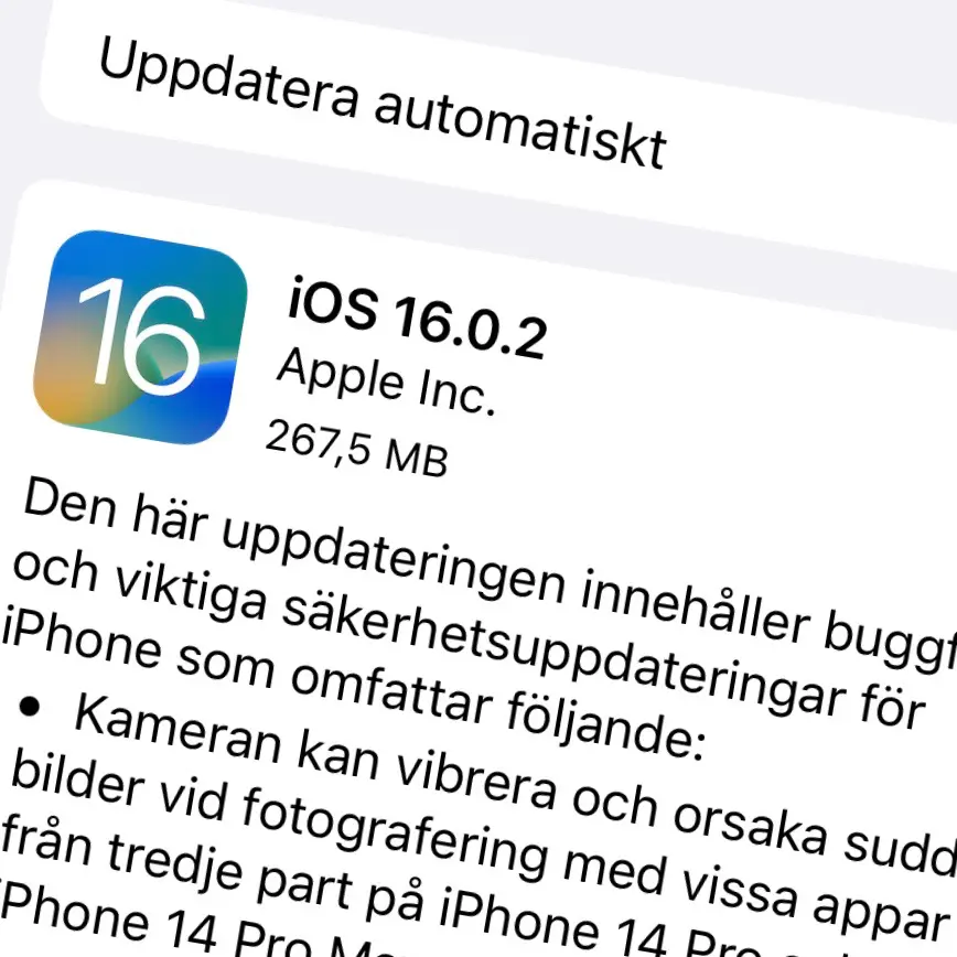 Apple har släppt iOS 16.0.2